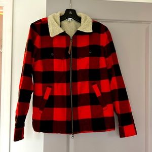 LL Bean buffalo plaid Sherpa jacket never worn!